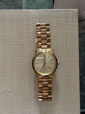 Michael Kors Gold Stainless Steel Link Watch with gold Dial